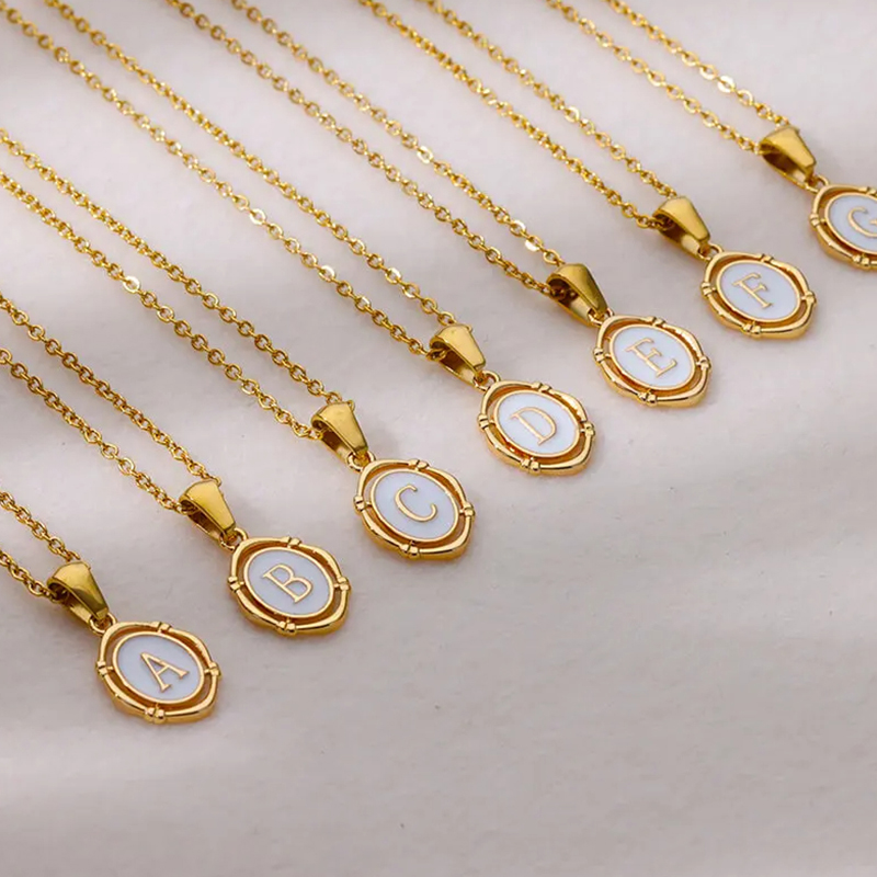 Birth Flower Necklace - A-Z Mektup İlk Emaye Kolye Kadınlar