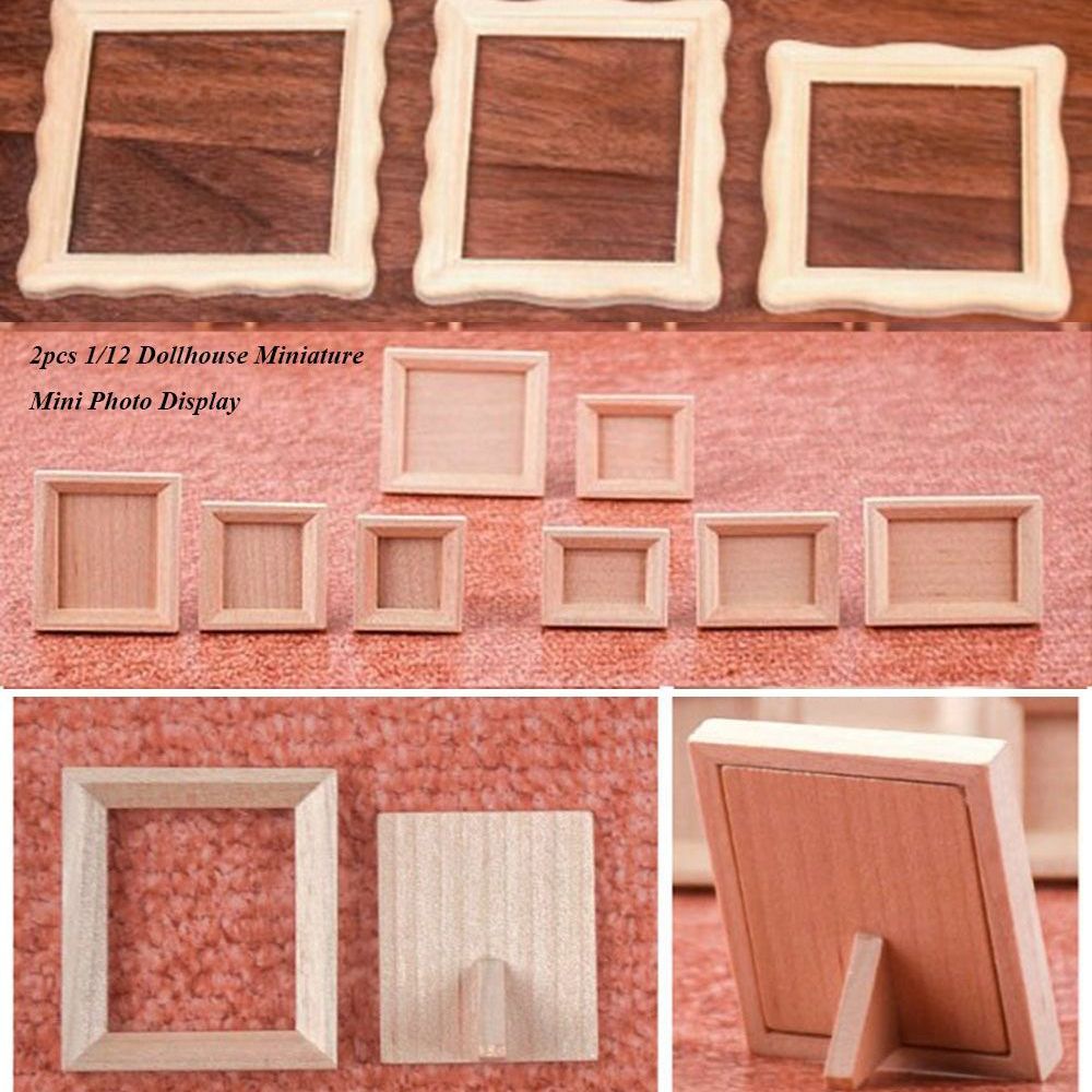 Engraved Wood Frame - 2 adet Yeni 1/12 Evcilik Minyatür