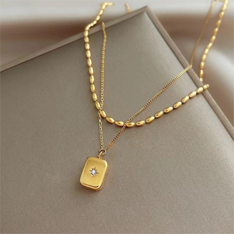 Birth Flower Necklace - ANENJERY 316L Paslanmaz Çelik Çift Katmanlı