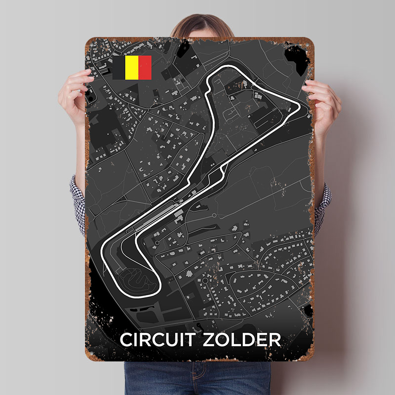Custom Map Poster - Devre Zolder Parkuru Haritası Metal Poster