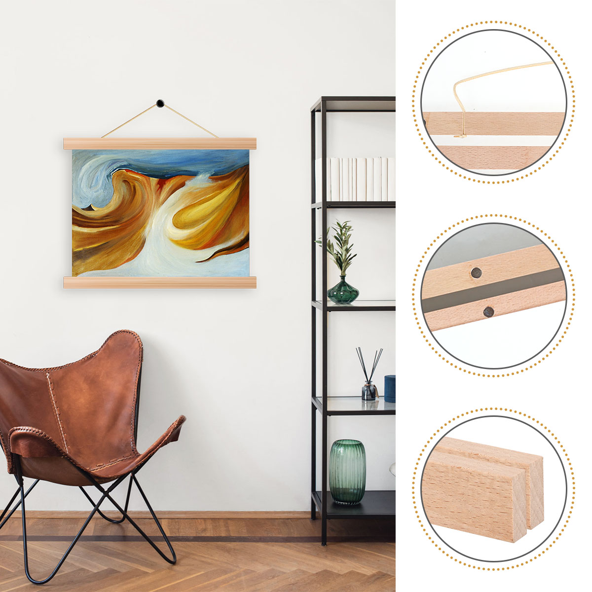 4 adet resim posteri askı çerç - Engraved Wood Frame incelemesi ve fiyatı