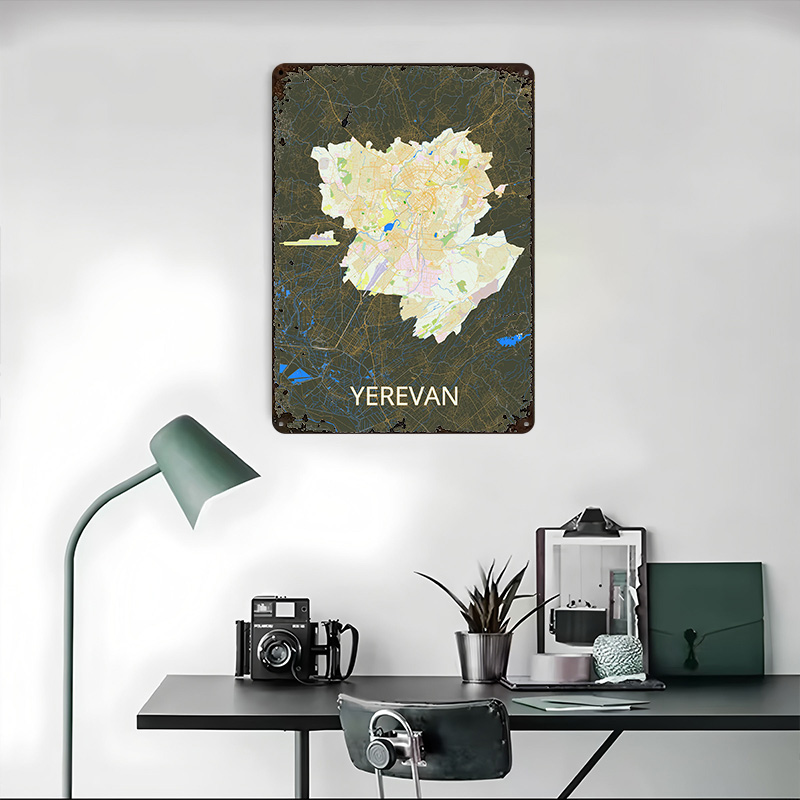 Erevan Şehir Haritası Teneke P - Custom Map Poster incelemesi ve fiyatı