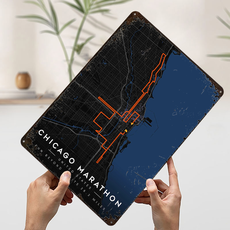Chicago Maratonu Rota Haritası - Custom Map Poster incelemesi ve fiyatı